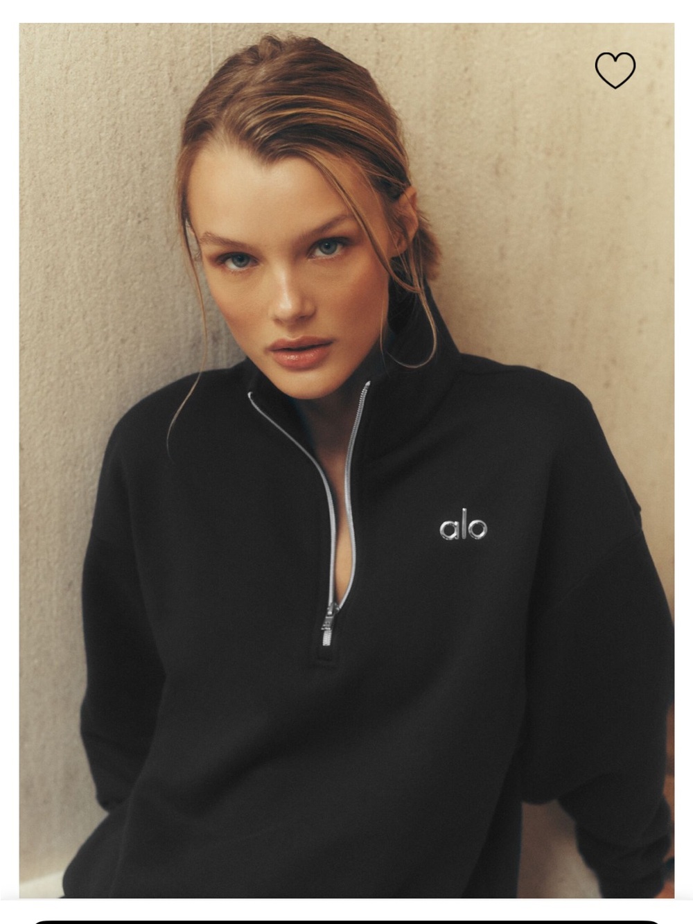ALO Yoga Black Half-Zip Pullover Sweatshirt